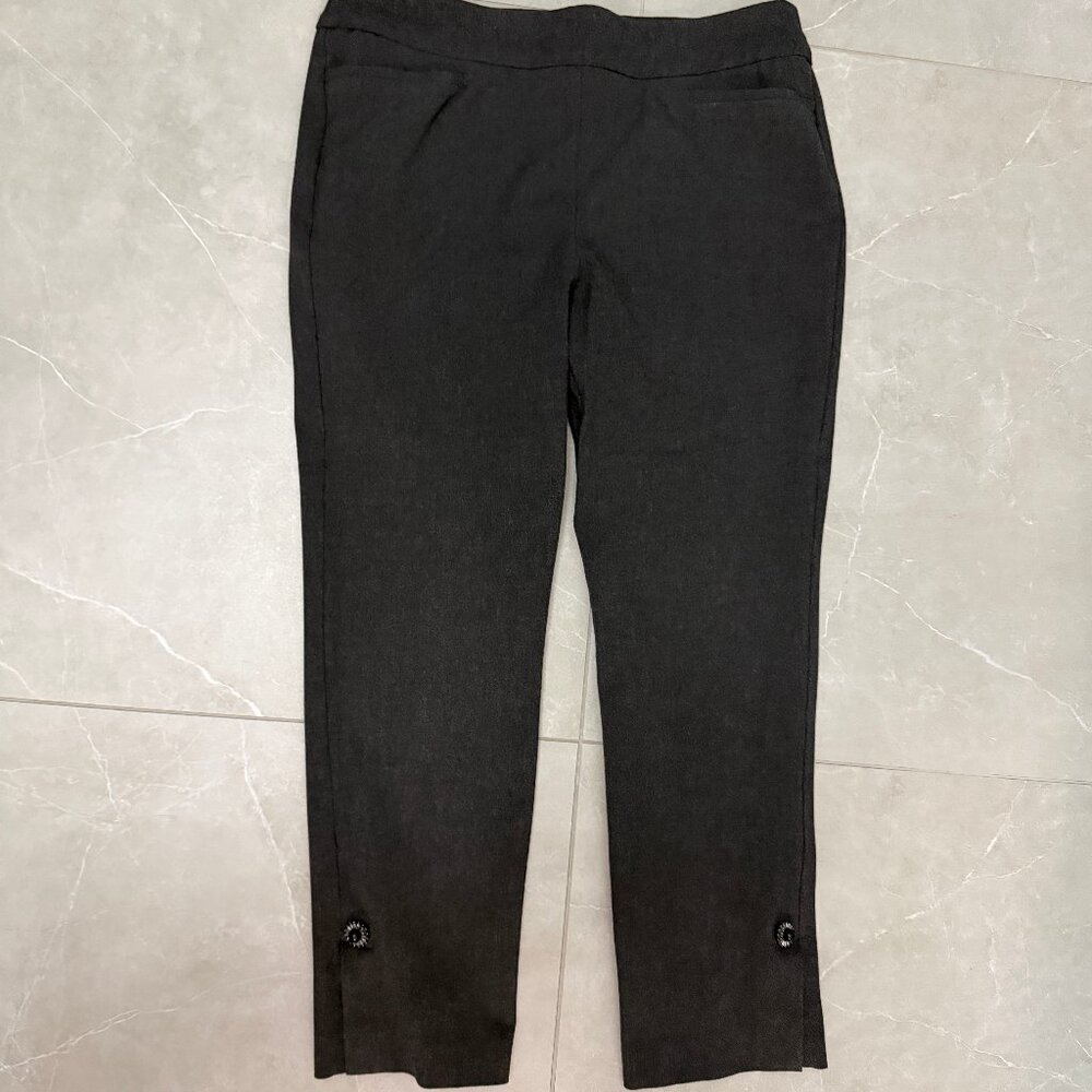 Chico's Bridgette Ankle Pant with side embellishment, Dark Grey, Size 0.5 (US 6)